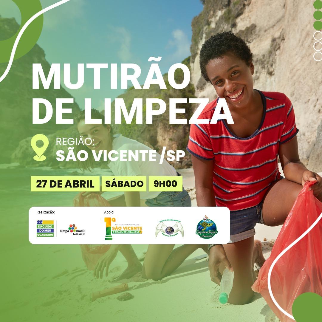 Mutirão de Limpeza na Praia - São Vicente/SP