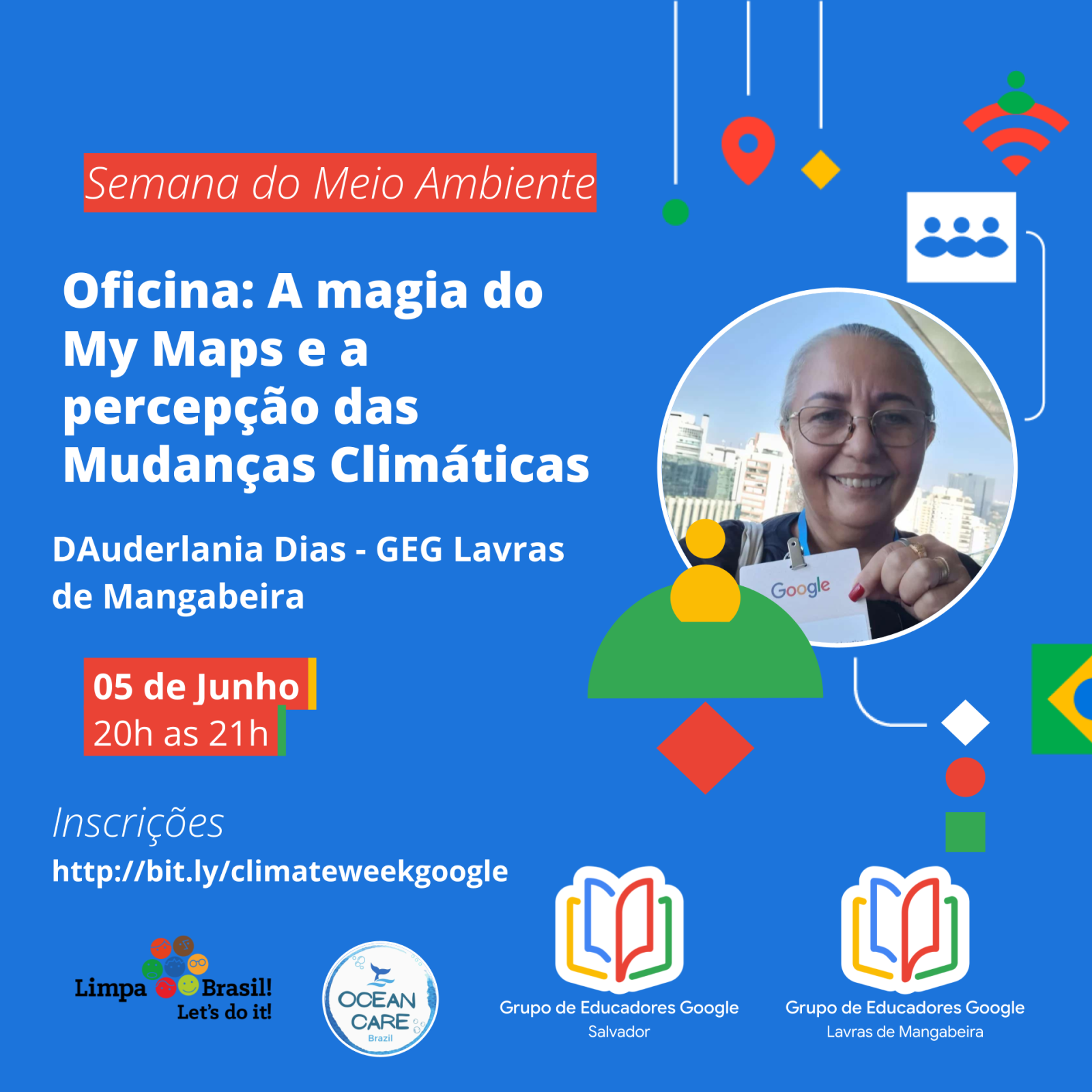 Oficina A magia do My Maps e a percepção das mudanças climáticas