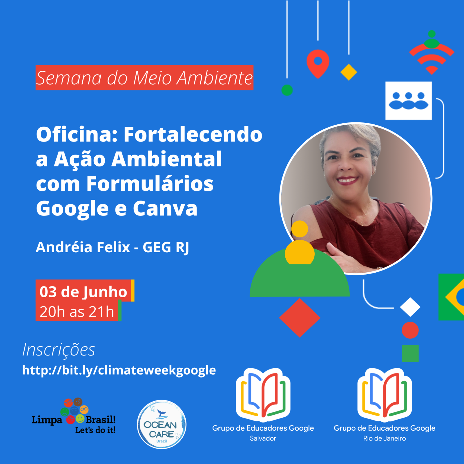 Oficina fortalecendo a ação ambiental com formulários Google e Canva