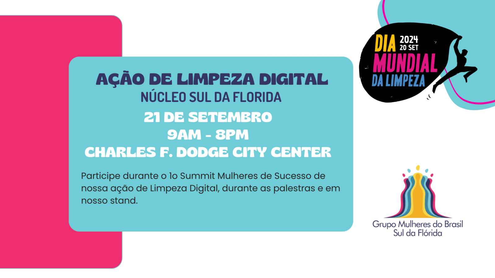 Limpeza Digital no Summit Mulheres de Sucesso - Núcleo Sul da Florida