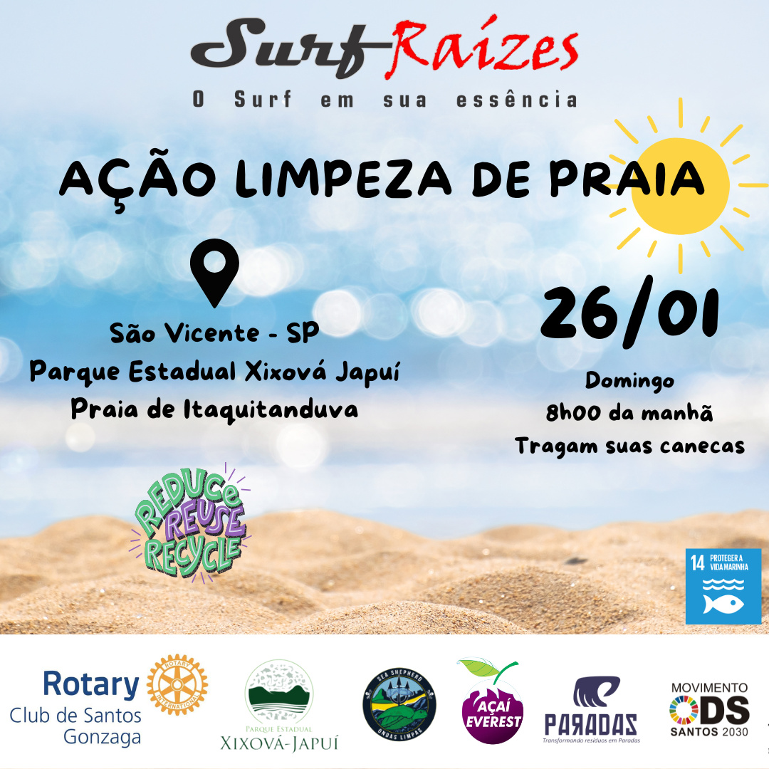 AÇÃO DE LIMPEZA DE PRAIA - Praia de Itaquitanduva PEXJ/SV