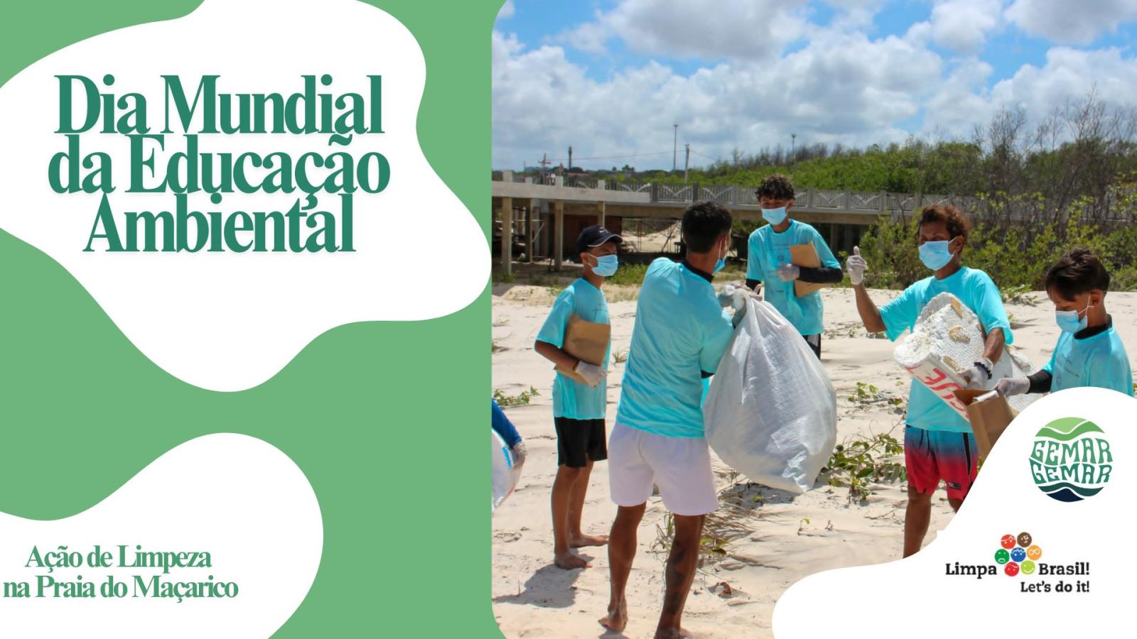 Ação de limpeza na praia do maçarico 