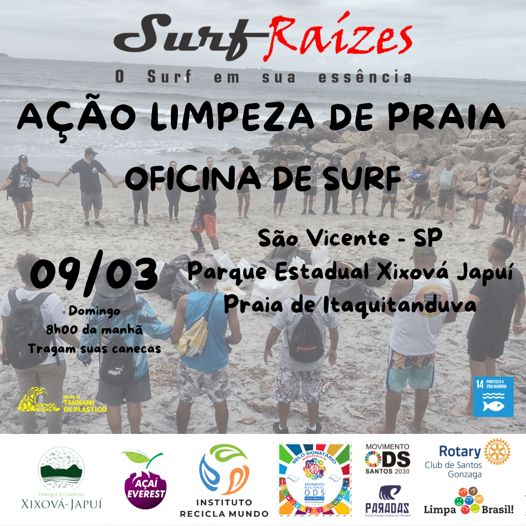 AÇÃO SURF RAÍZES DE LIMPEZA DE PRAIA 