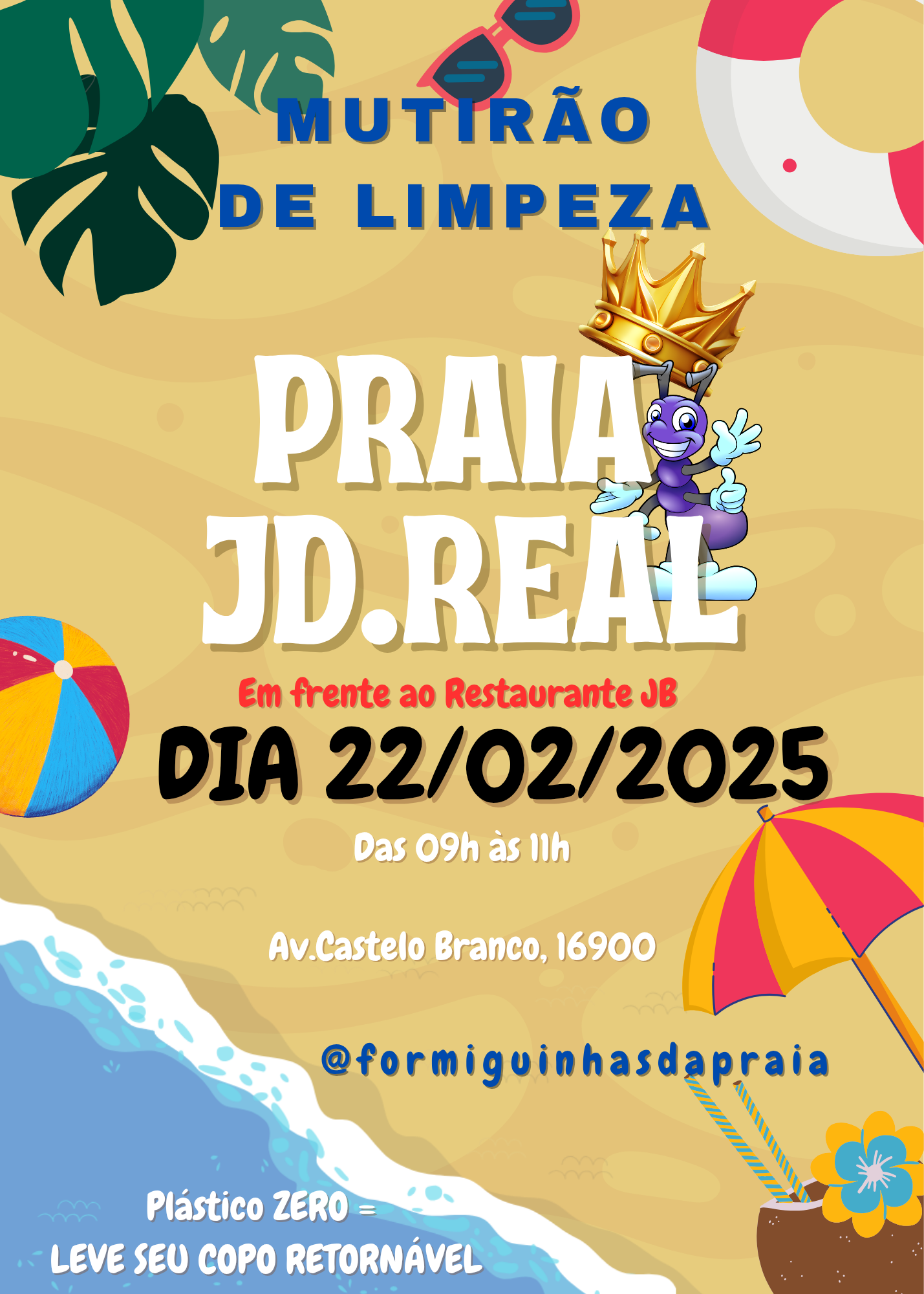 Mutirão de limpeza de praia = JARDIM REAL